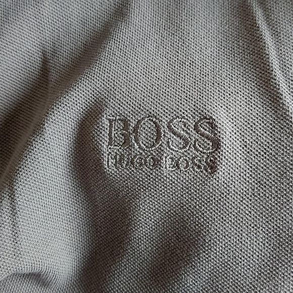 Hugo Boss Pima Cotton Polo Shirt Mens Size Large Khaki Short Sleeve - Picture 4 of 6